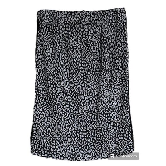 41 Hawthorn Nemma Knit Pencil Skirt Dark Gray Black Leopard Print Sz M NWT - Picture 3 of 7
